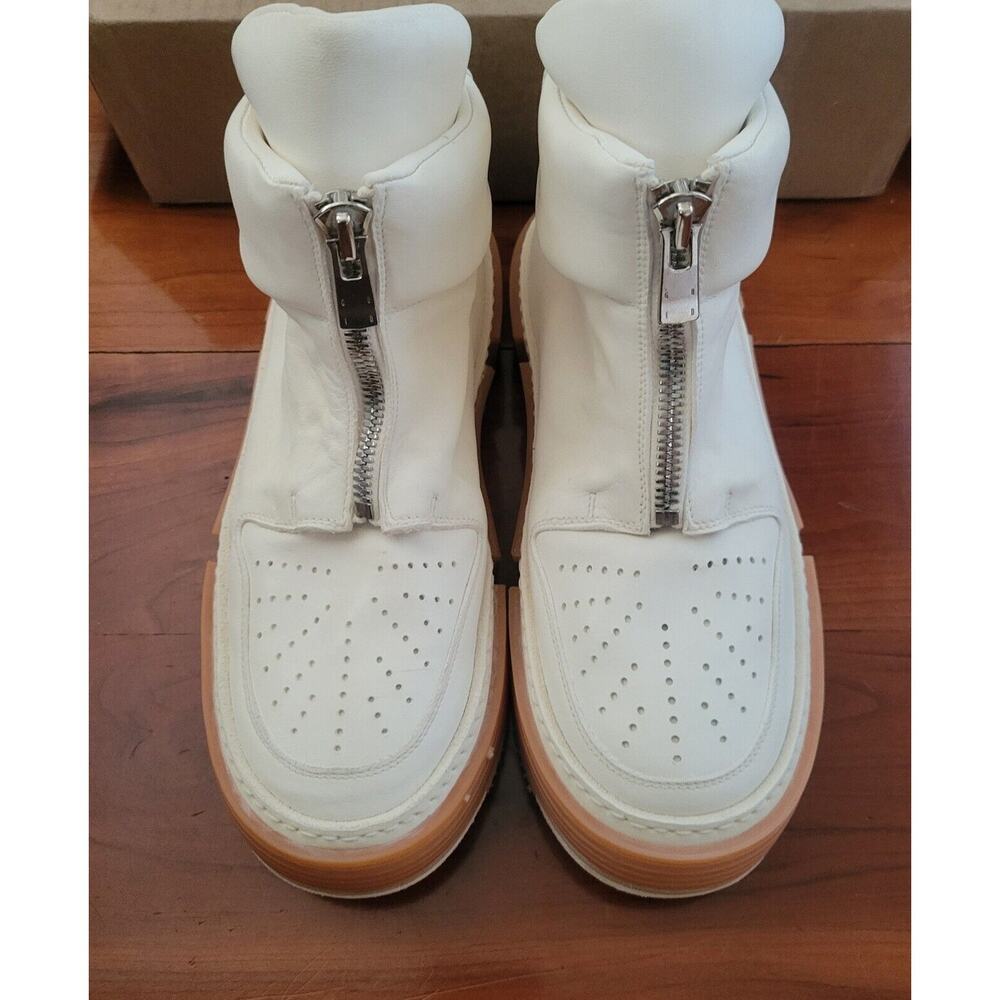 NWT GUIDI Women’s Leather High Top Basketball Sneakers White 39 / 8.5 US